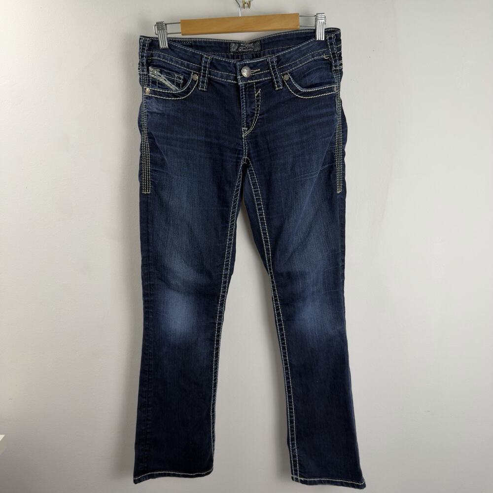 Silver Jeans Aiko Bootcut Denim Women's Size 29X31 Dark Blue Wash Mid Rise